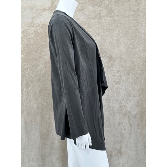 Soft Surroundings Jacket Womens XS Gray Draped Cardigan Stretch Work Minimalist - Picture 3 of 9